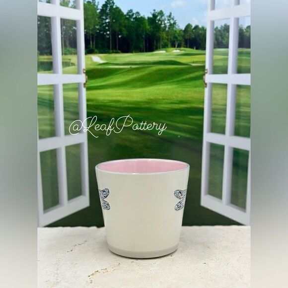 Happy Dragonfly Beige/Pink/Blue Ceramic Planter Pot - Picture 4 of 10